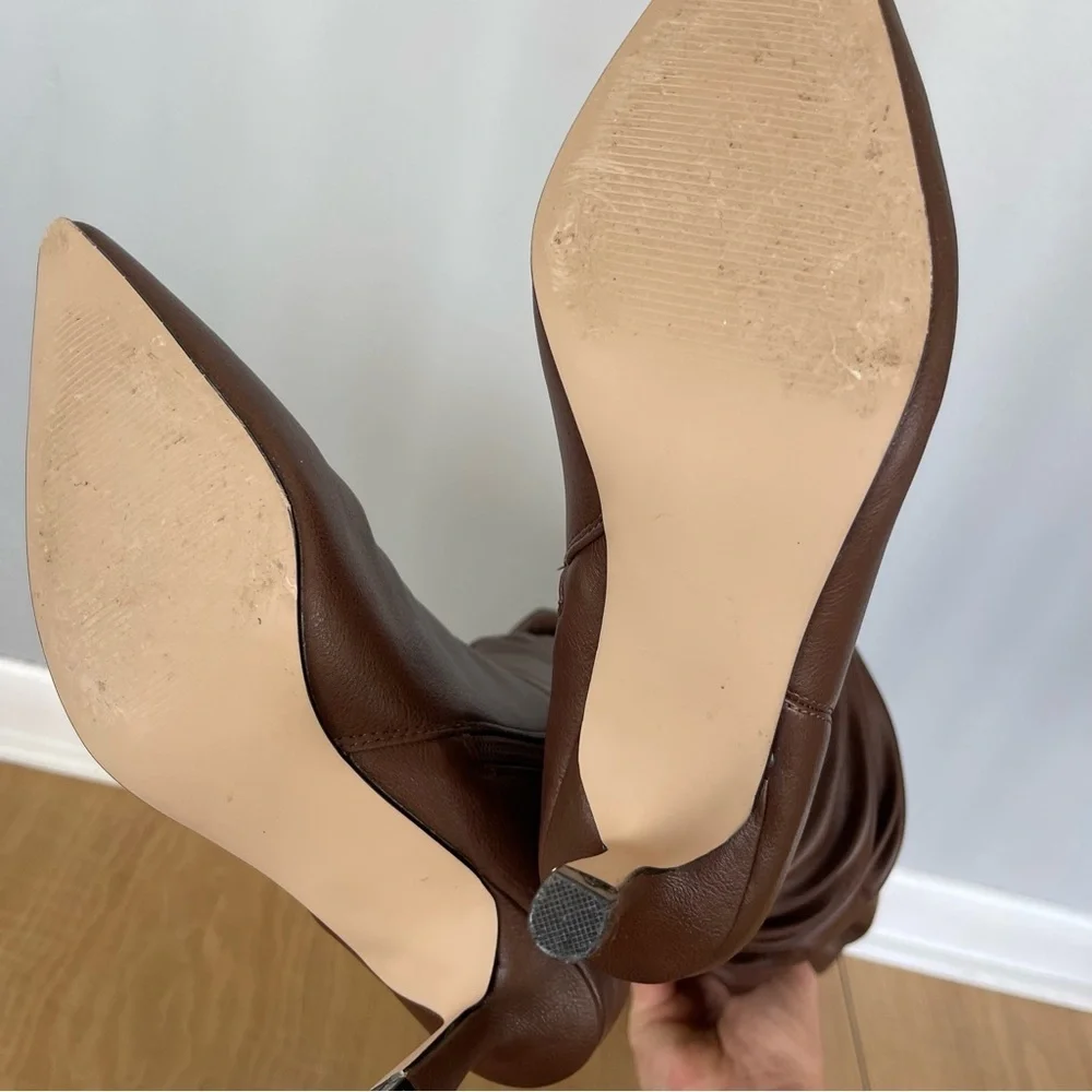 Meya Scrunch Boot Over the Knee Slouchy Stiletto Heels Sz 7